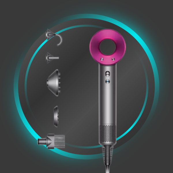 DYSON Supersonic Hair Dryer - Iron & Fuchsia