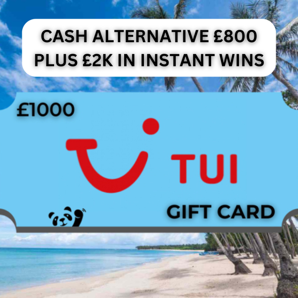 £1000 TUI VOUCHER + £2000 INSTANT CASH